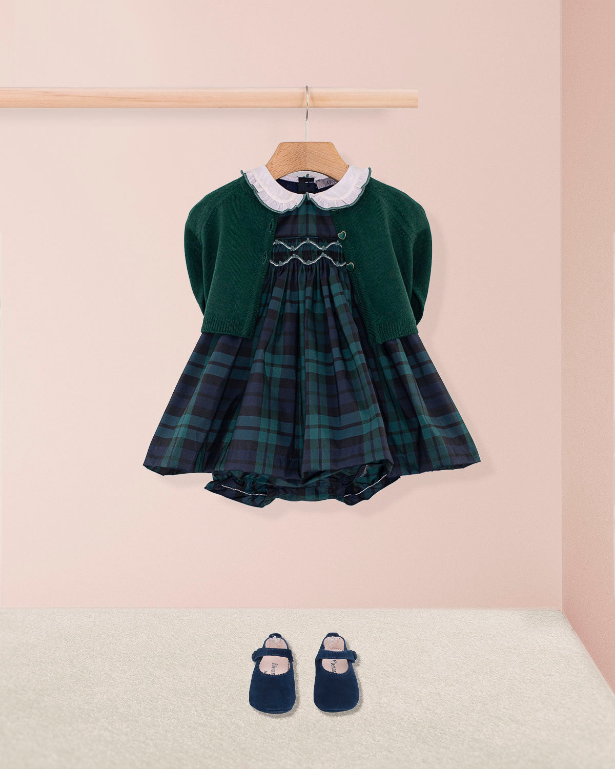 Baby Holiday Black Watch Plaid Smock Set - Baby Dress