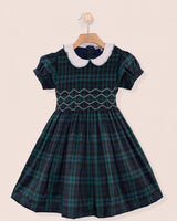 Holiday Black Watch Plaid Smocked Dress