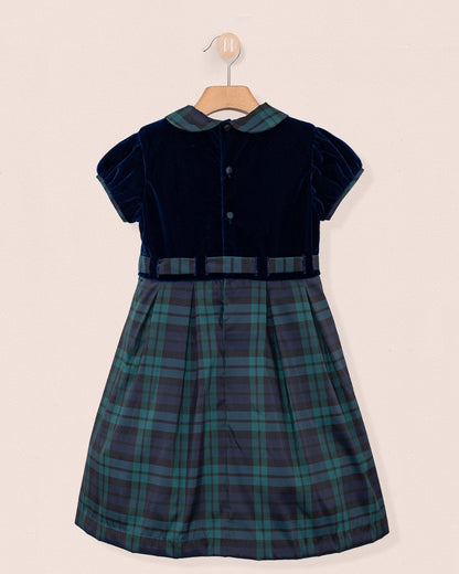 Christelle Velvet Black Watch Plaid Dress - Dress