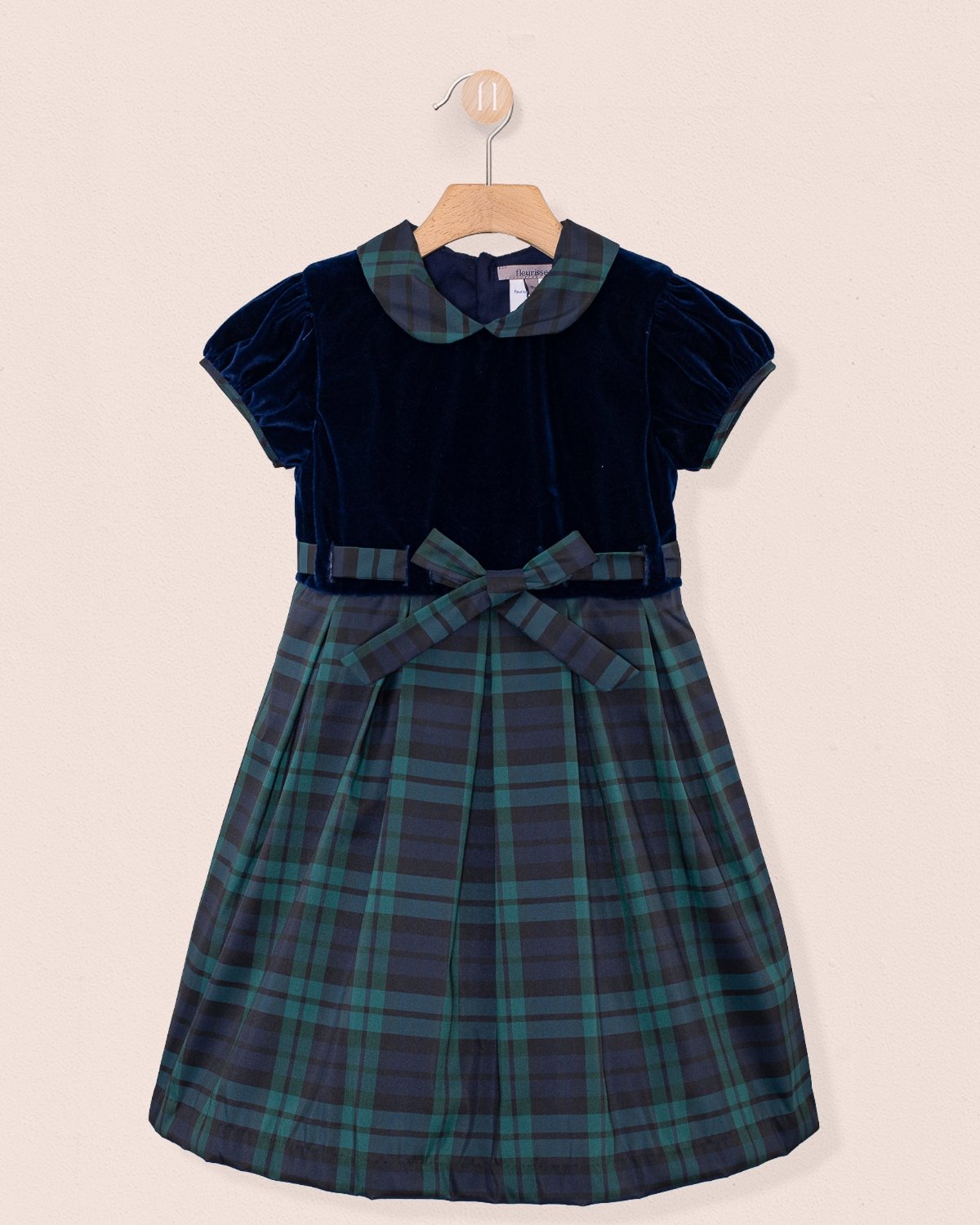 Christelle Velvet Black Watch Plaid Dress - Dress