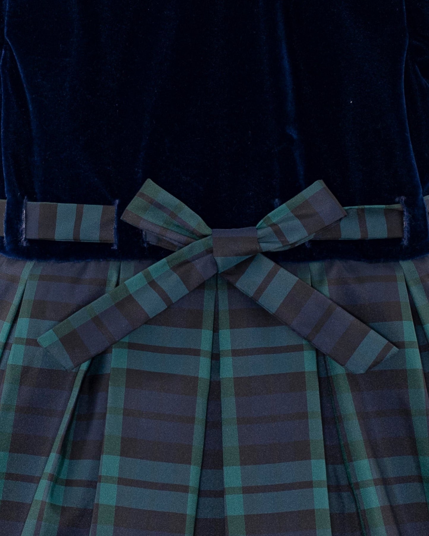 Christelle Velvet Black Watch Plaid Dress - Dress