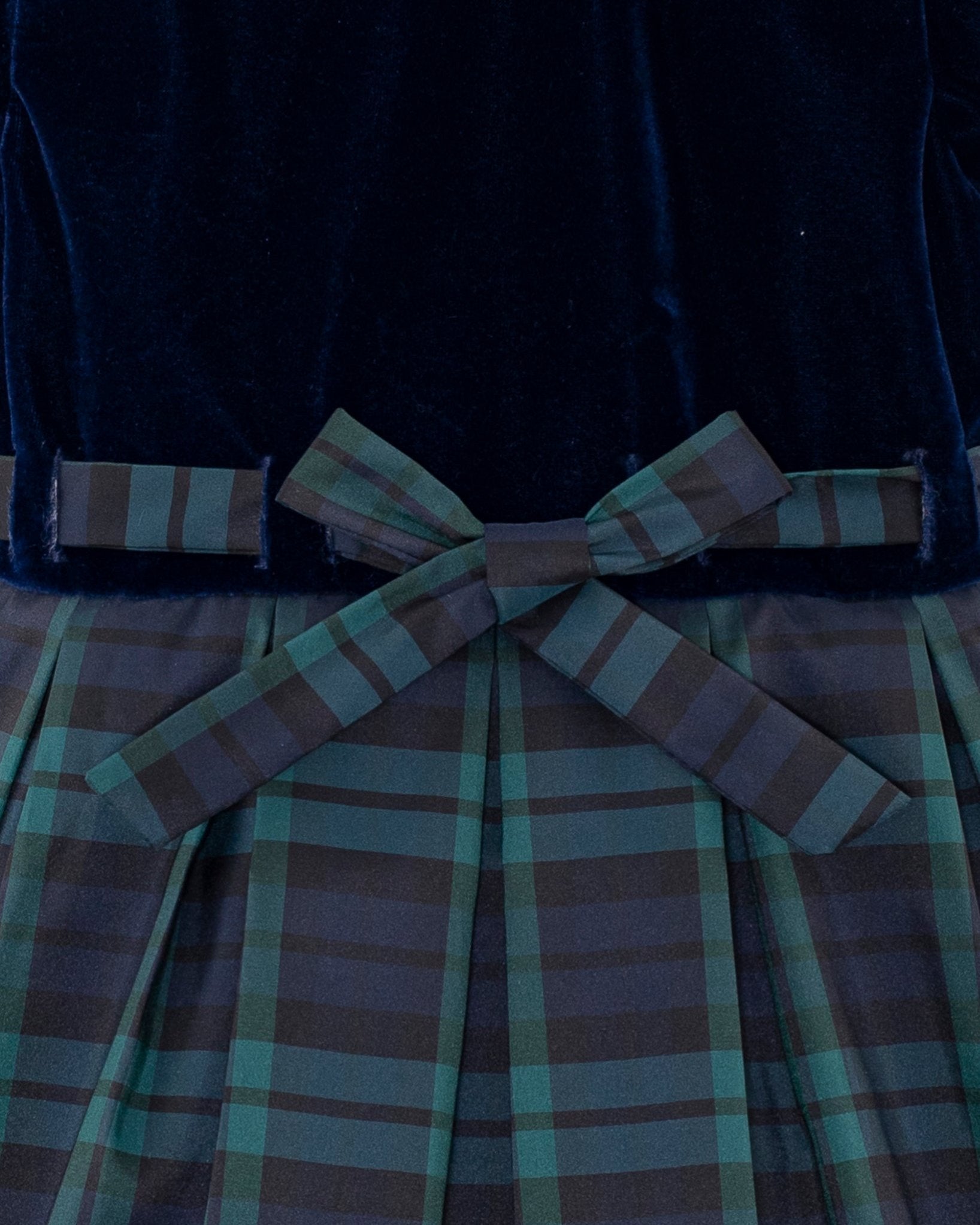 Christelle Velvet Black Watch Plaid Dress - Dress