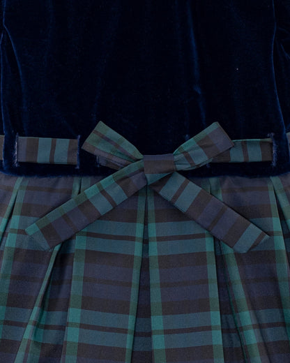 Christelle Velvet Black Watch Plaid Dress - Dress