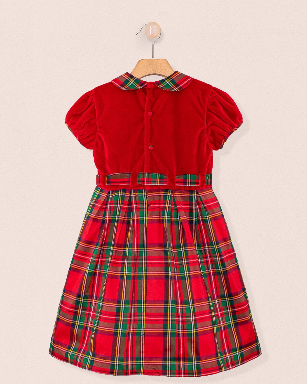 Christelle Velvet Royal Stewart Dress - Dress