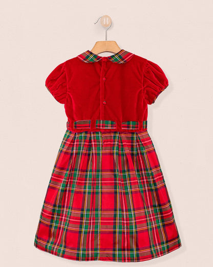 Christelle Velvet Royal Stewart Dress - Dress