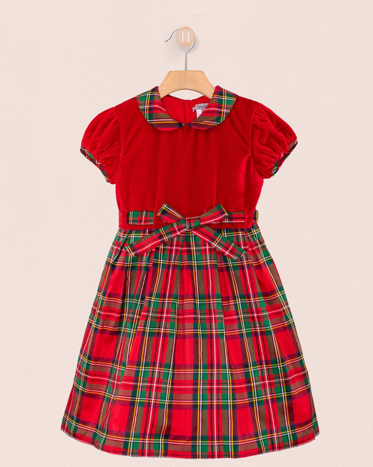 Christelle Velvet Royal Stewart Dress - Dress