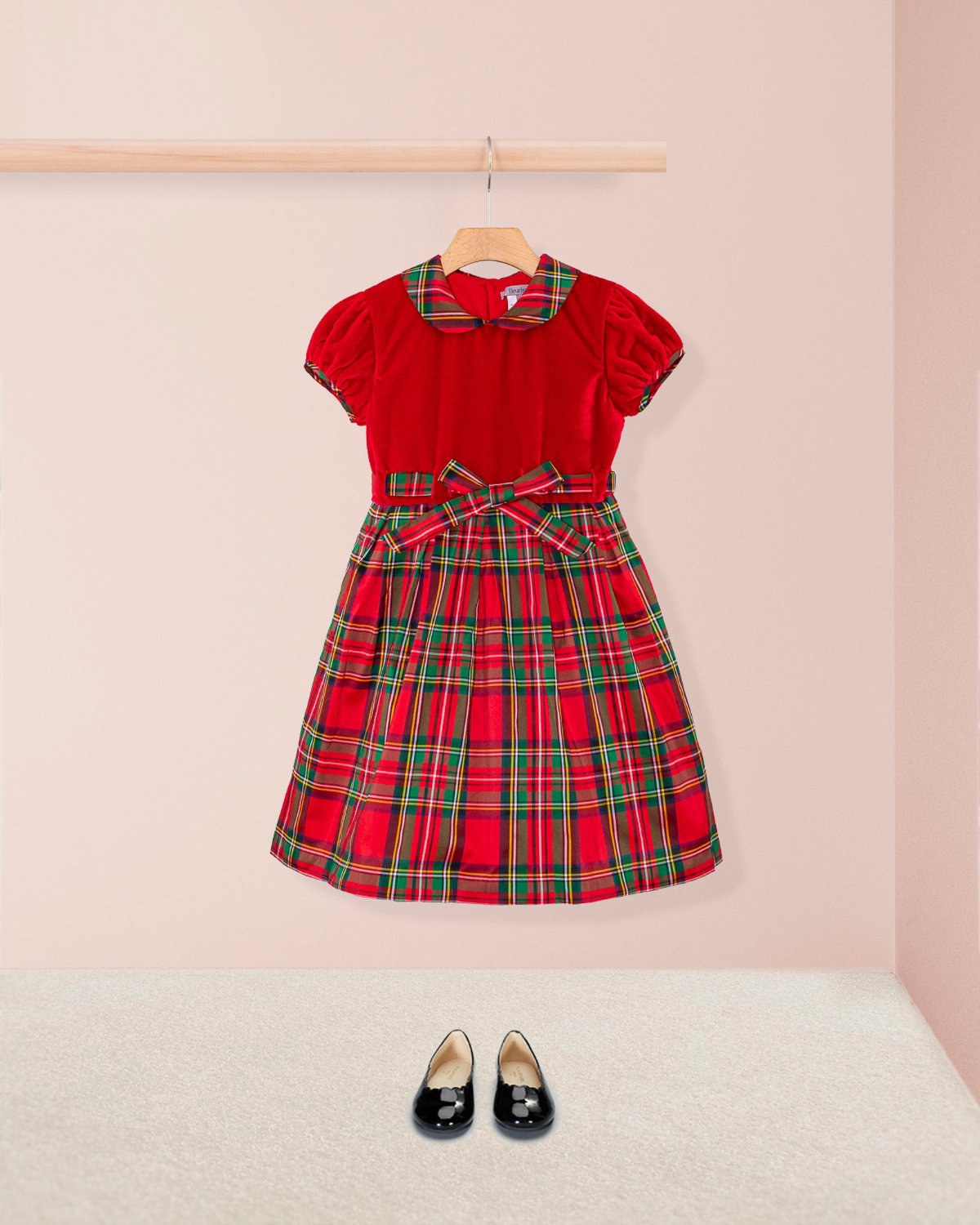 Christelle Velvet Royal Stewart Dress - Dress