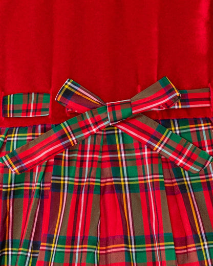 Christelle Velvet Royal Stewart Dress - Dress