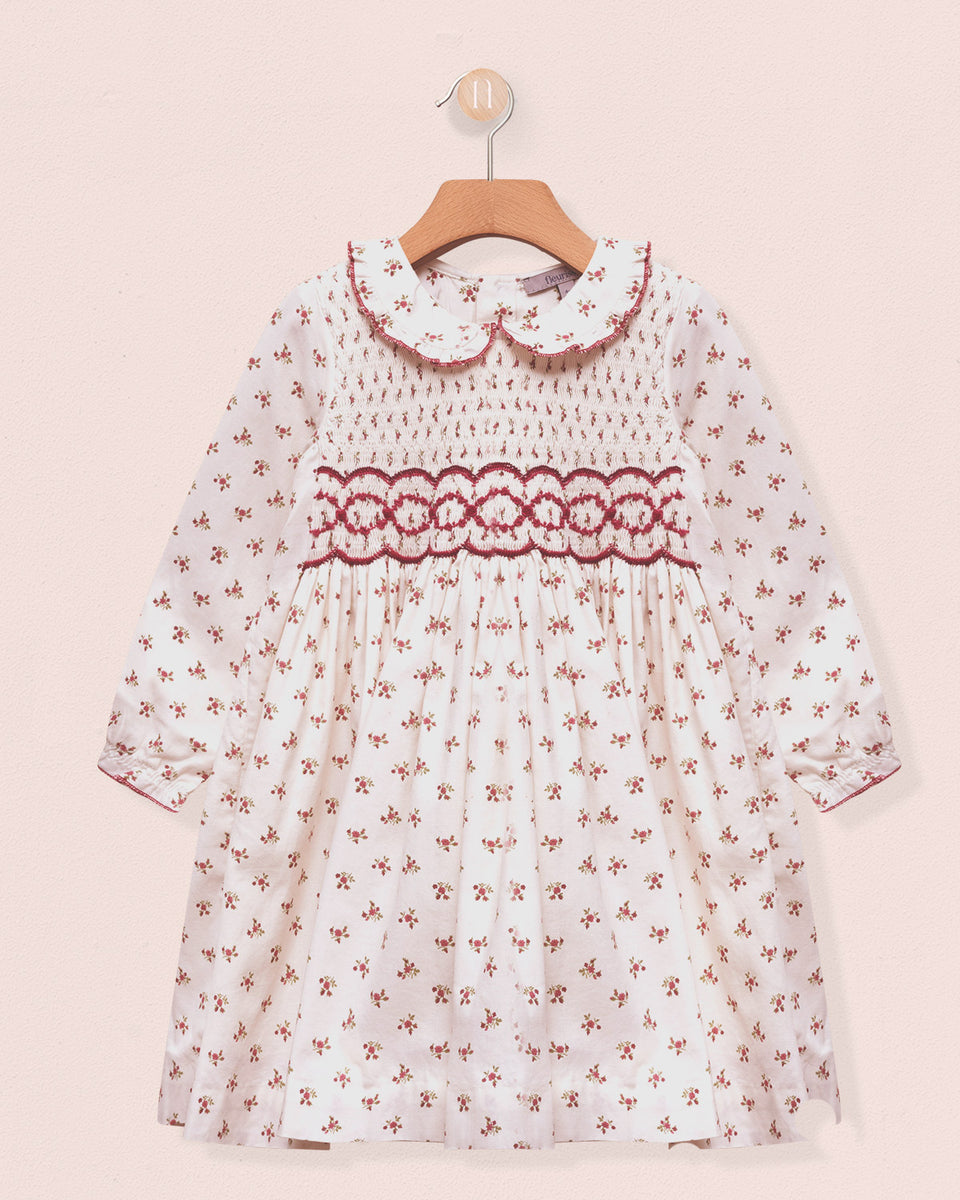 Holly Cranberry Smocked Dress