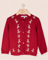 Holly Red Flowers Cashmere Cardigan