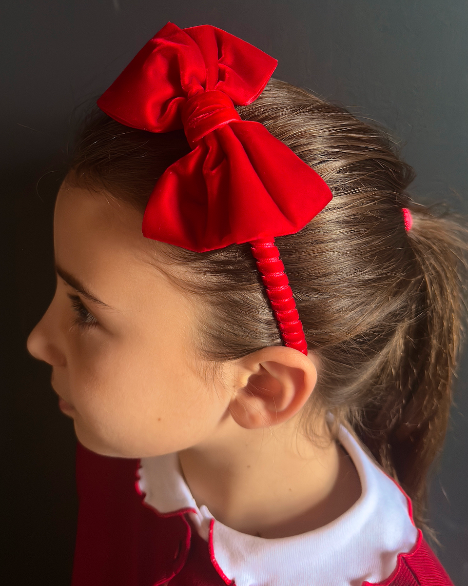 Red Velvet Headband Wide