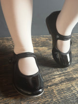 Elizabeth Black Patent Mary-Jane Shoe With Velcro Closure