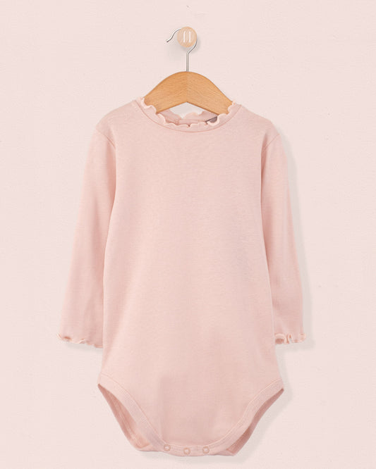 Mock Neck Onesie Italian Brushed Cotton Blush - Onesie