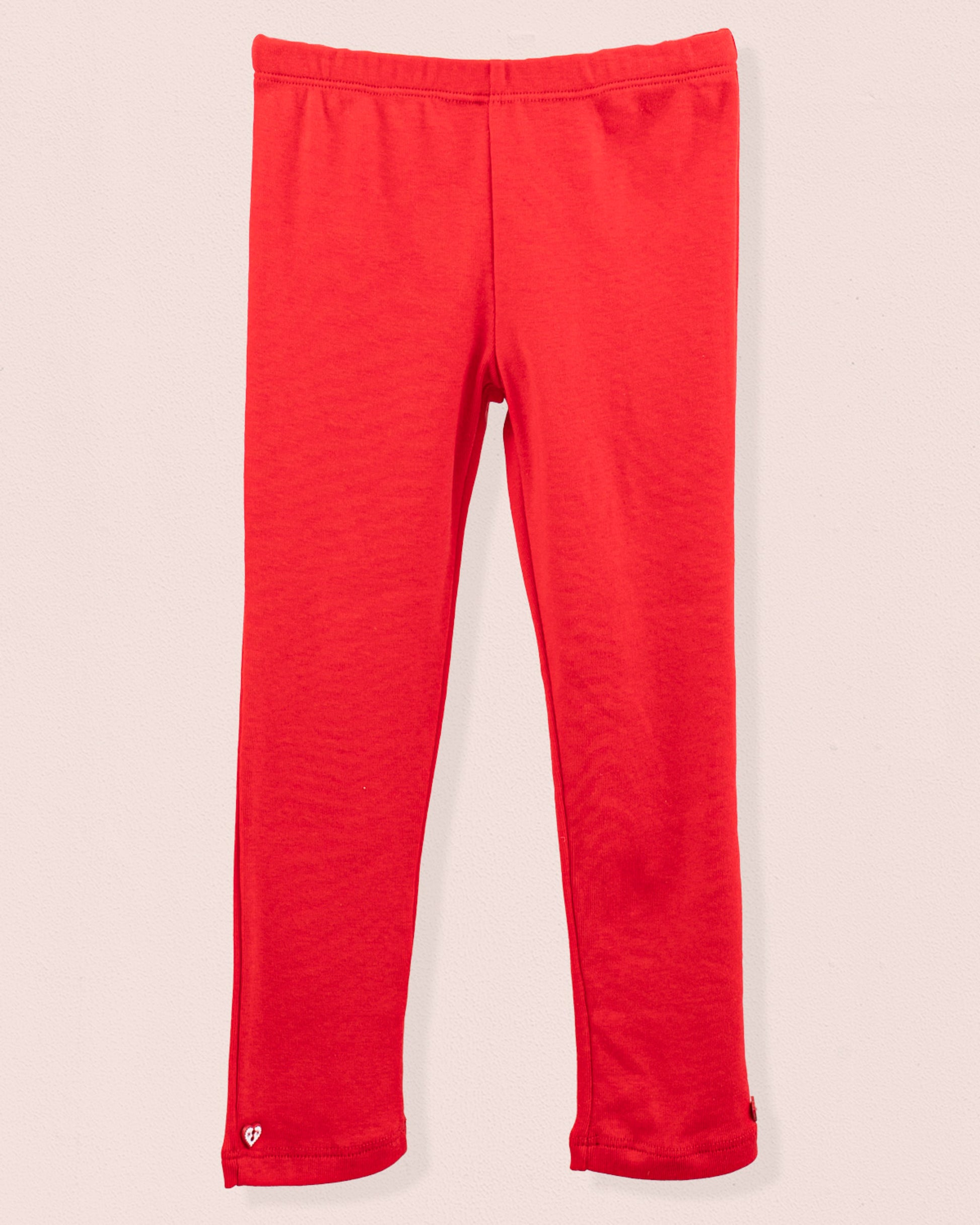 Italian Brushed Cotton Red Legging - Jersey