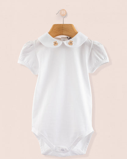 Ines onesie with Embroidered Beige Bear - Onesie