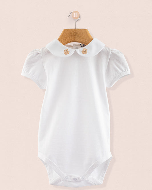 Ines onesie with Embroidered Beige Bear - Onesie