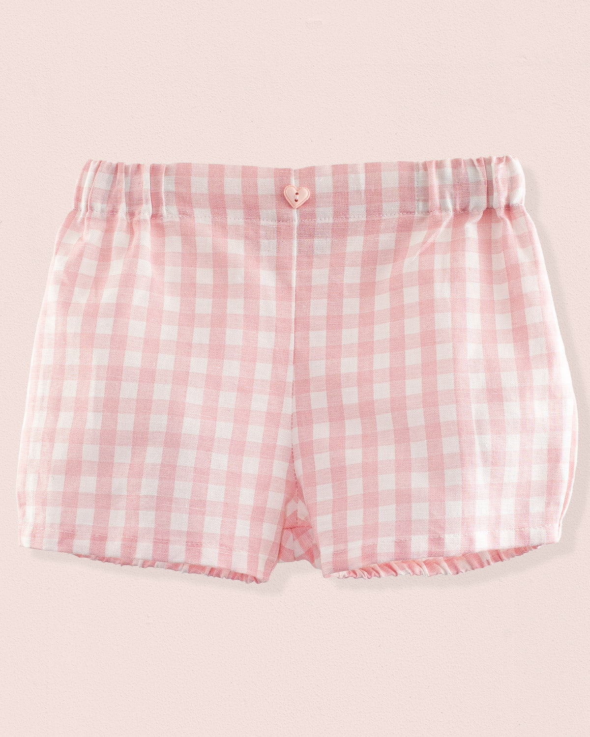 Iris Pink Gingham Linen Shorts - Pant