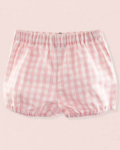 Iris Pink Gingham Linen Shorts - Pant