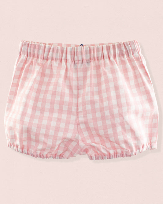 Iris Pink Gingham Linen Shorts - Pant