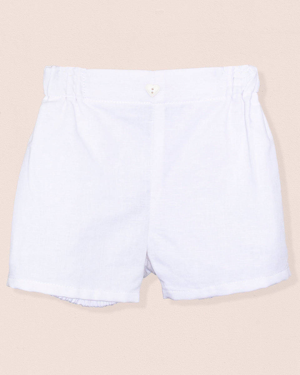 Iris Italian White Linen Shorts