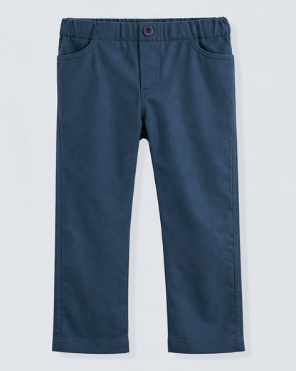Blue pants on a light gray background