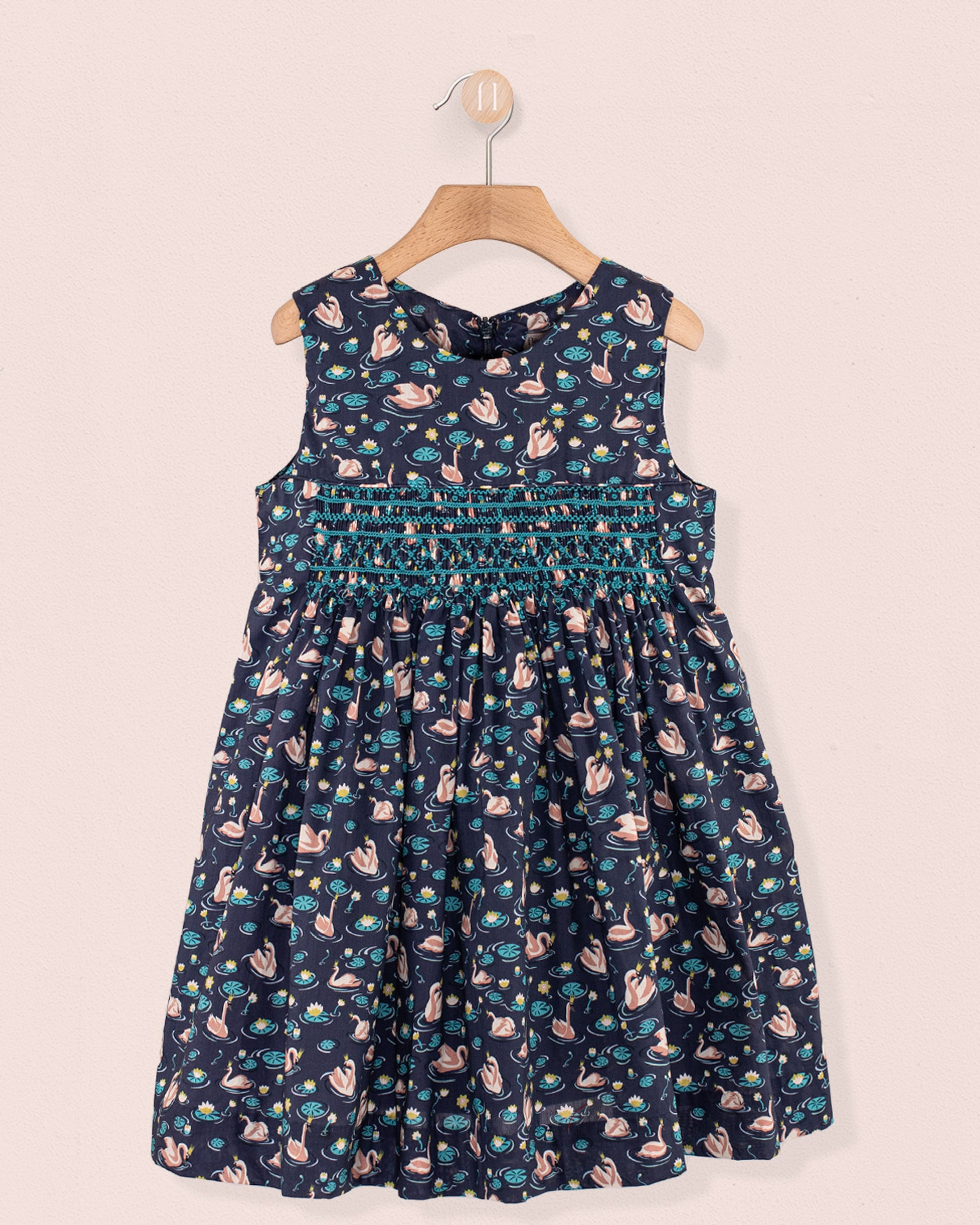 Julie Jumper Liberty Swan Lake Smock - Smocked Dress