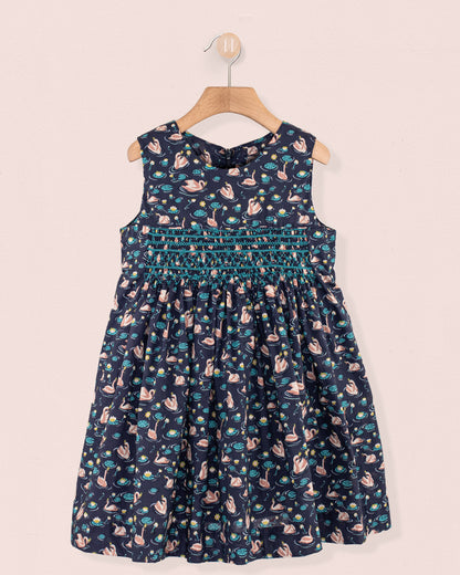 Julie Jumper Liberty Swan Lake Smock - Smocked Dress