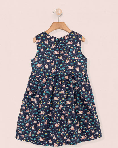 Julie Jumper Liberty Swan Lake Smock - Smocked Dress