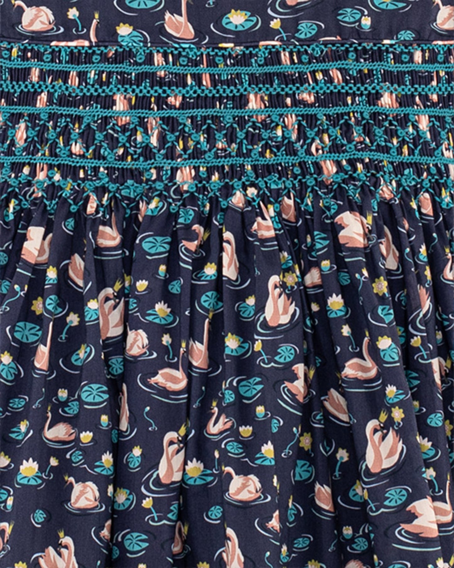 Julie Jumper Liberty Swan Lake Smock - Smocked Dress