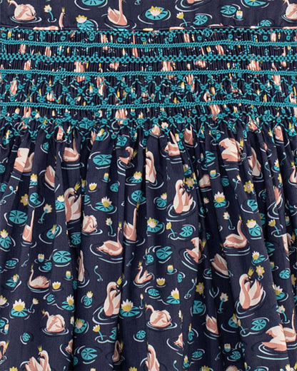 Julie Jumper Liberty Swan Lake Smock - Smocked Dress