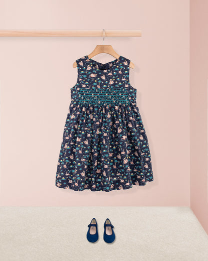 Julie Jumper Liberty Swan Lake Smock - Smocked Dress