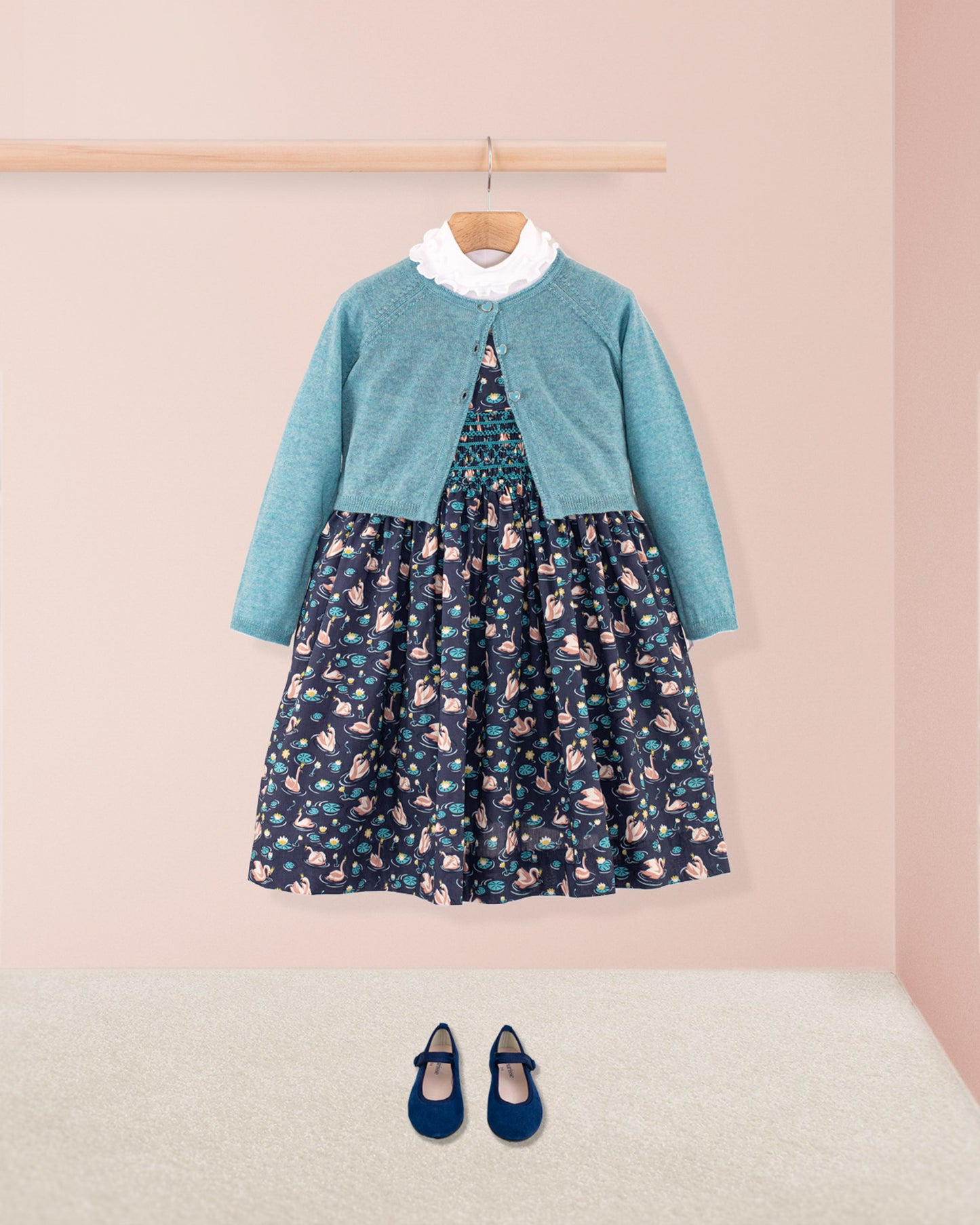 Julie Jumper Liberty Swan Lake Smock - Smocked Dress