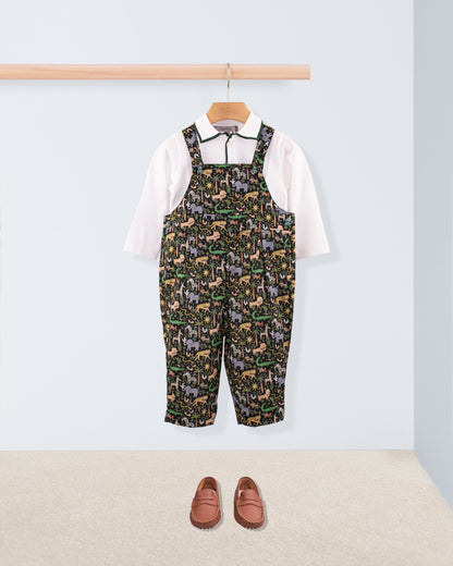 Bear Liberty Louie's Jungle Black Overall - Romper