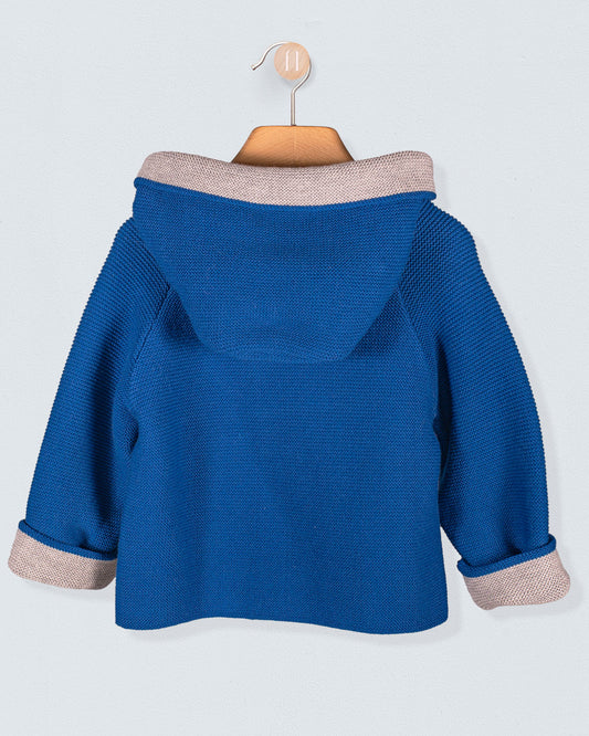 Jackpot Cerulean and Grey Hooded Jacket - Cardigan
