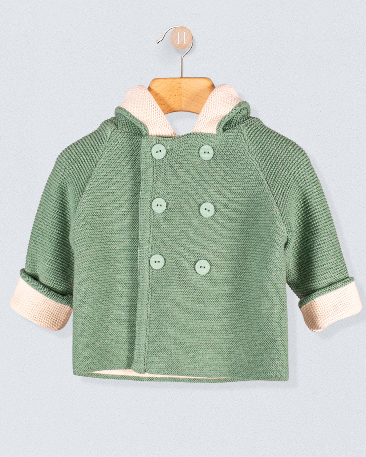 Jackpot Sage Mélange Hooded Jacket - Layette