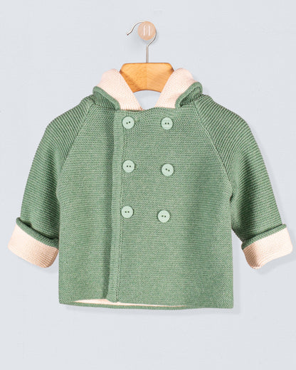 Jackpot Sage Mélange Hooded Jacket - Layette