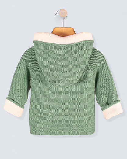 Jackpot Sage Mélange Hooded Jacket - Layette