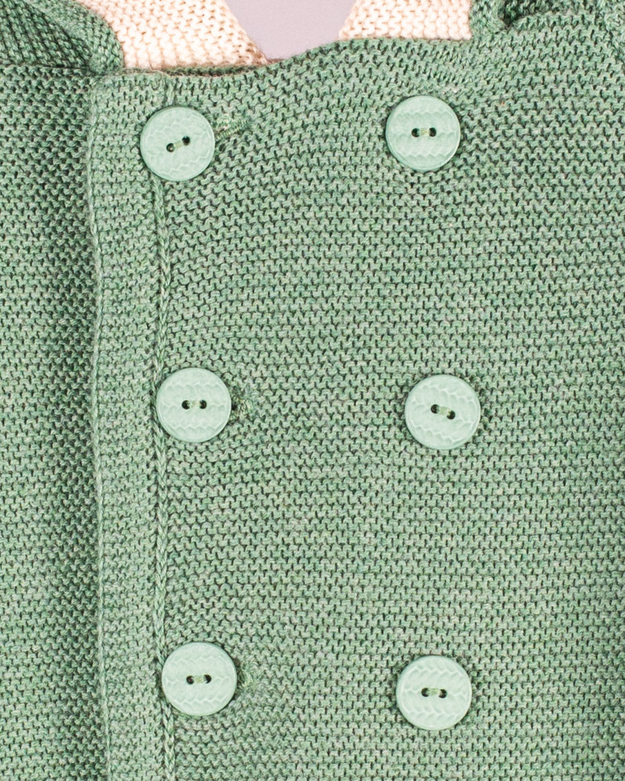 Jackpot Sage Mélange Hooded Jacket - Layette