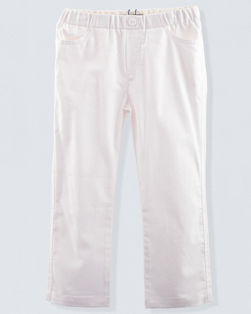 James Twill White Pull-On Pant