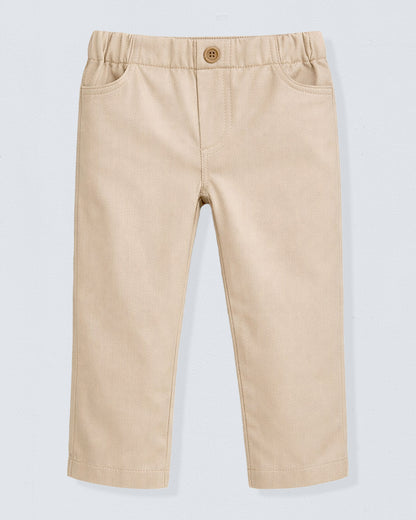 Beige pants on a light gray background