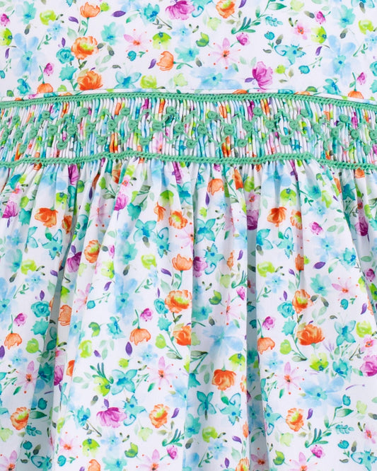 Jolie Veneto Peppermint Garden Smock - Smocked Dress