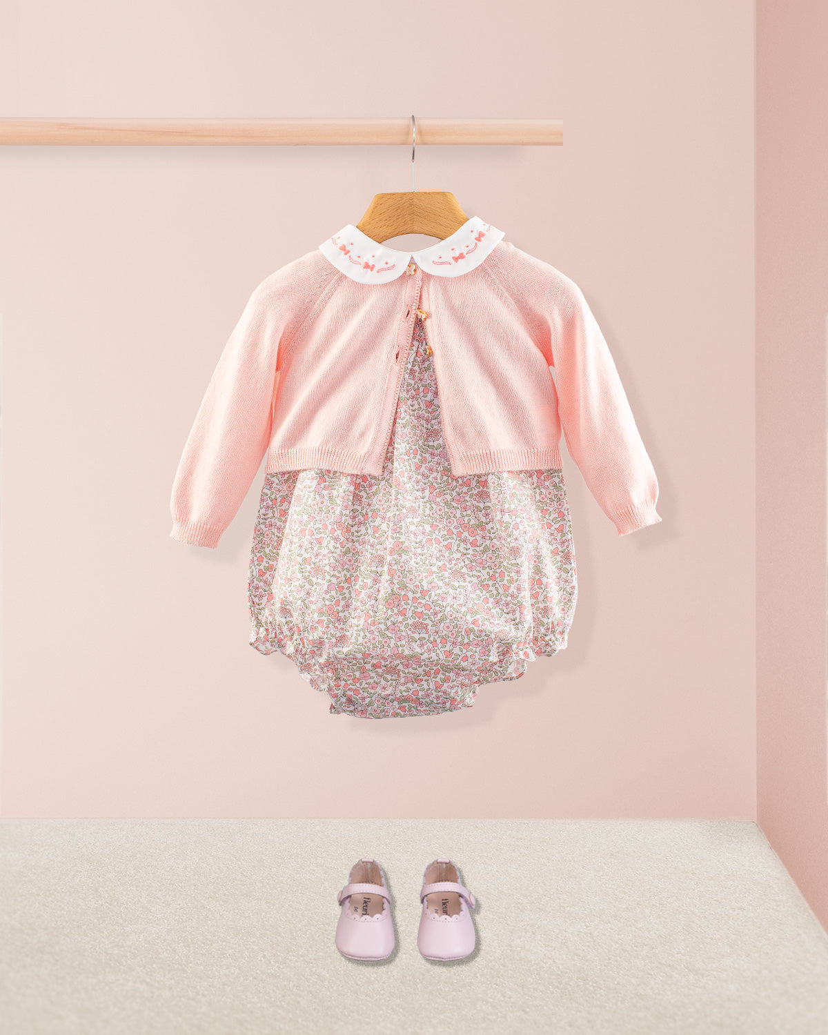 Joyeuse Garden Pink Smocked Bubble - Romper