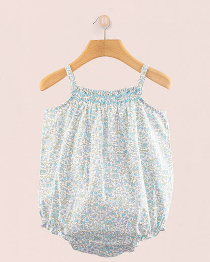 Joyeuse Garden Blue Smocked Bubble - Romper