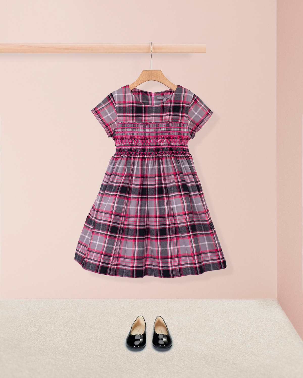 Julianne Primrose Flannel Smock - Smocked Dress