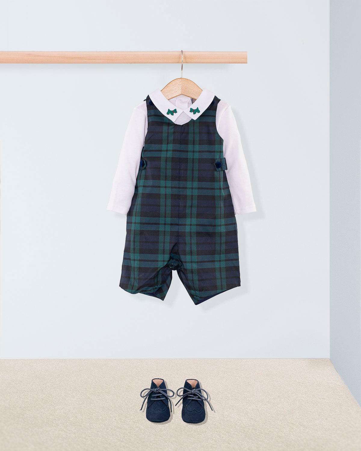 Kennedy Holiday Black Watch Plaid Romper - Romper