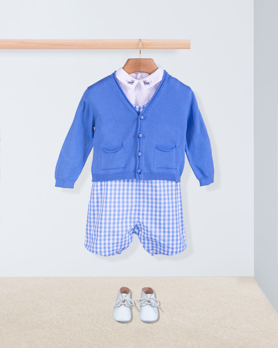 Kennedy Large Blue Gingham Romper