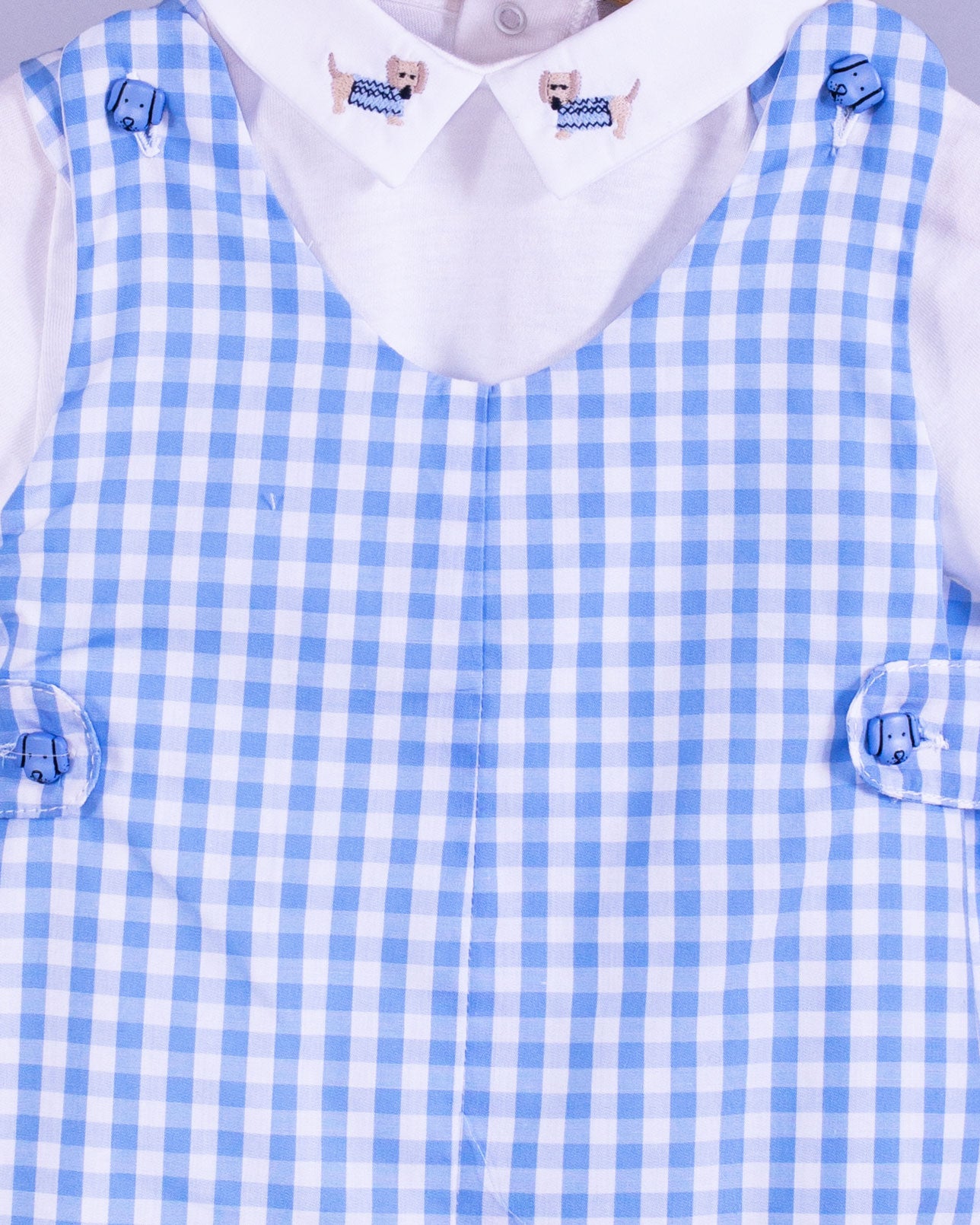 Kennedy Large Blue Gingham Romper