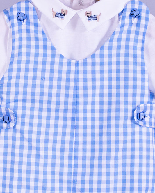 Kennedy Large Blue Gingham Romper