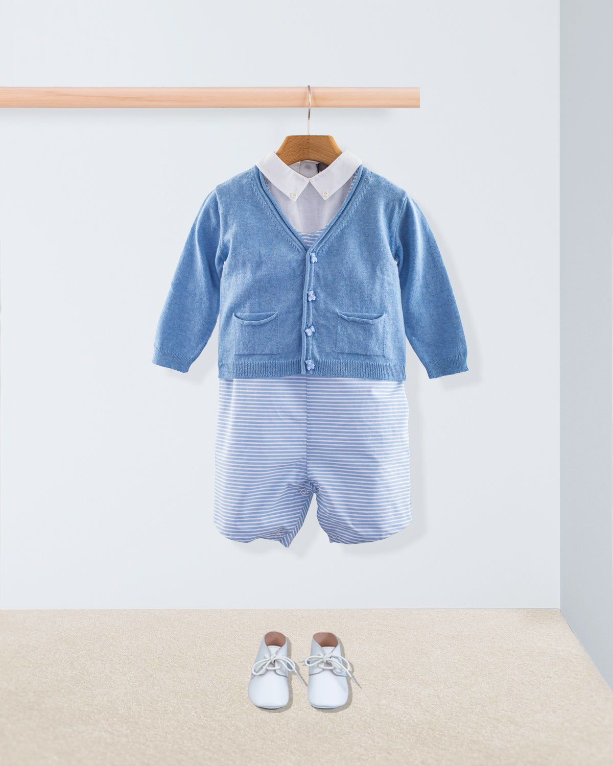 Kennedy French Blue Stripe Romper Outfit