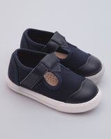 Kennedy Navy Canvas Sneaker With White Sole